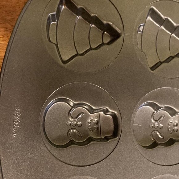 Wilton Christmas Non-Stick Cookie Pan  Stocking, Snowman, and Christmas Tree - Picture 3 of 4